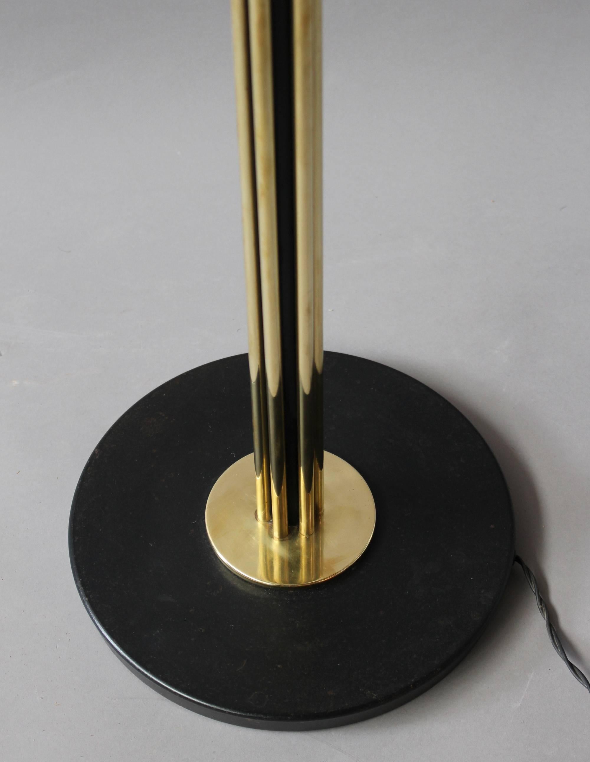 Mid-20th Century A Fine French 1950's Brass and Black Metal Floor Lamp by Arlus