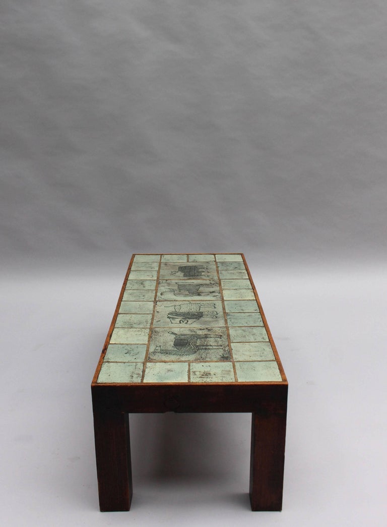 Fine French Mid-Century Ceramic Top Coffee Table by Jacques Blin For Sale  at 1stDibs | table blin, table basse blin, table jacques blin