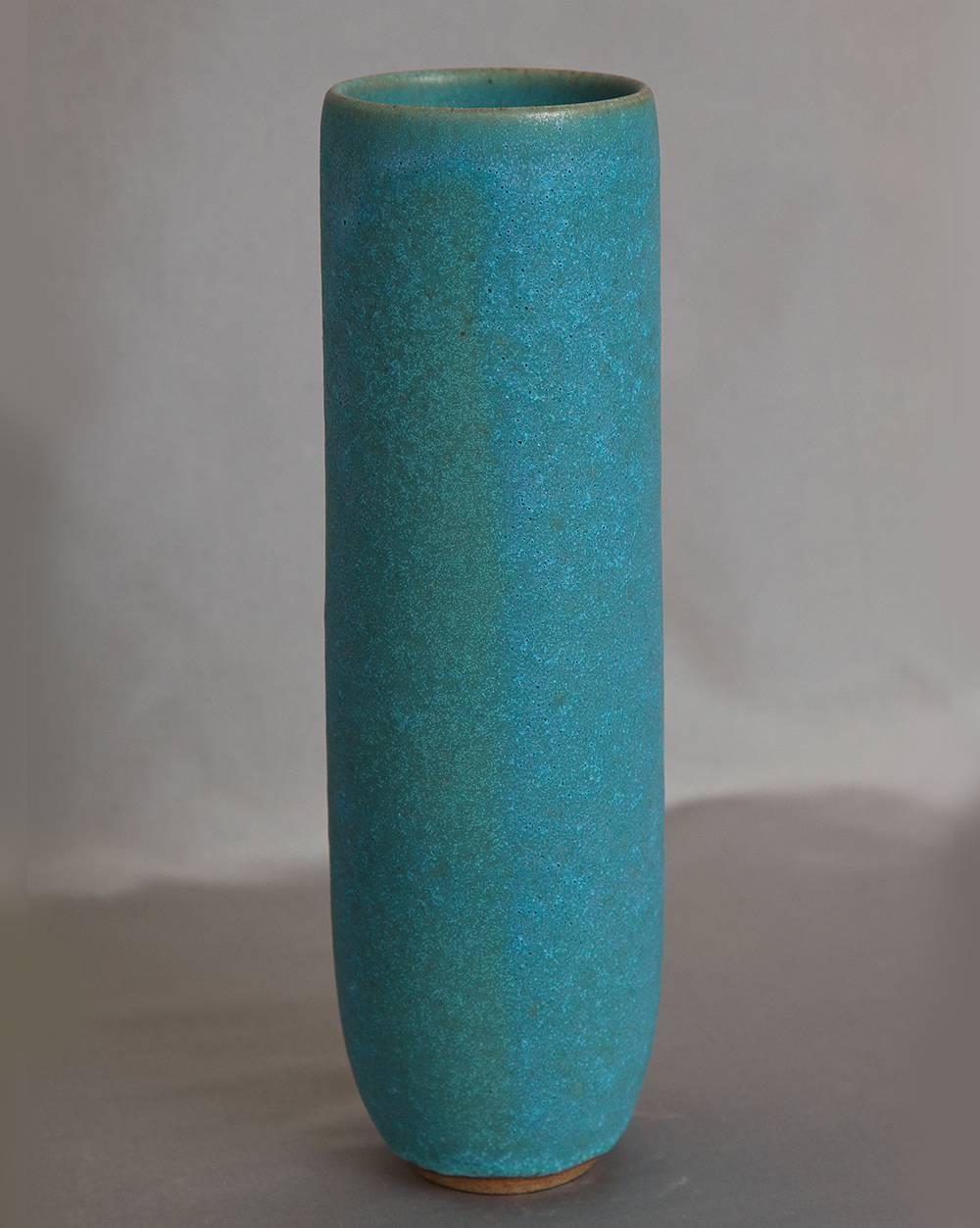 Sandra Zeenni
“Turquoise Vase Wa”, 2014. 
Stoneware vase with matte turquoise glaze. 
Signed SaZe. 

Based in Paris, Sandra's work has been included in museum exhibitions, recently 
