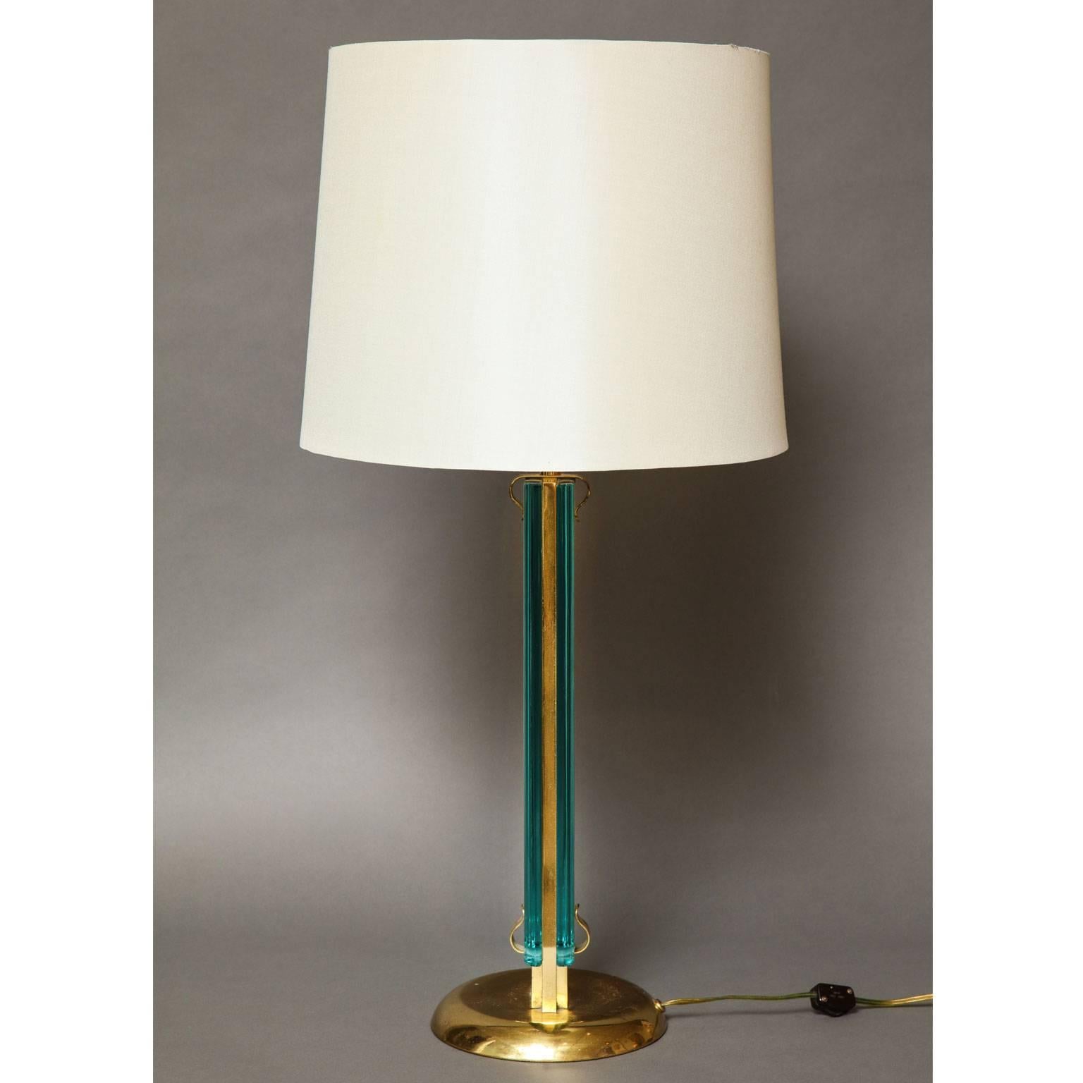 Max Ingrand Glass and Brass Table Lamp 2