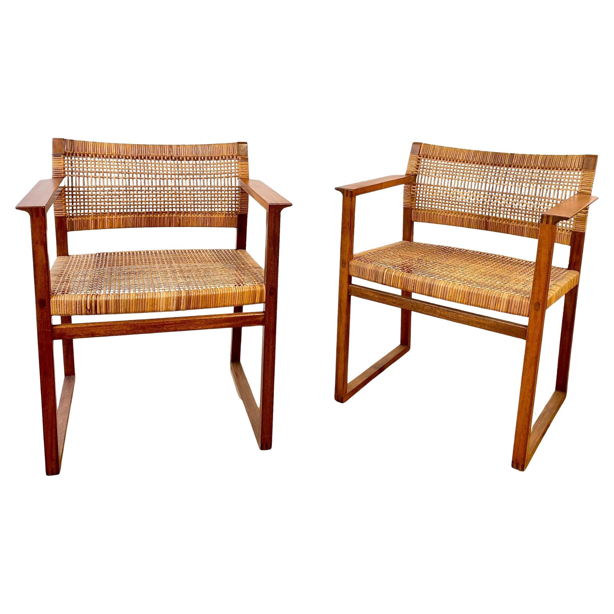 Sillones de caoba BM 62 de Borge Mogensen