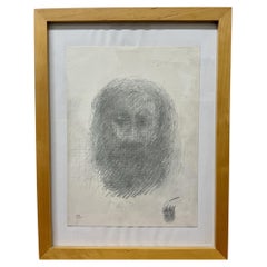 Grafite su carta, E.A. Prova d'artista, Volto astratto, Francia