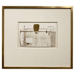 Joe Downing Mixed Media Collages Staples on Paper 1953