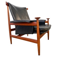 Finn Juhl Bwana chair in teak and leather France & Son 1960s