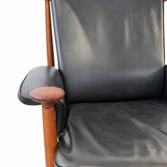 Finn Juhl Bwana chair in teak and leather France & Son 1960s