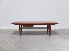 Large Coffee Table with Magazine Rack & Double-Sided Drawer by O.M.F., 1960s