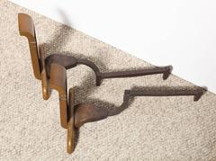 Pair of Bronze Modernist Andirons by Wah Chang