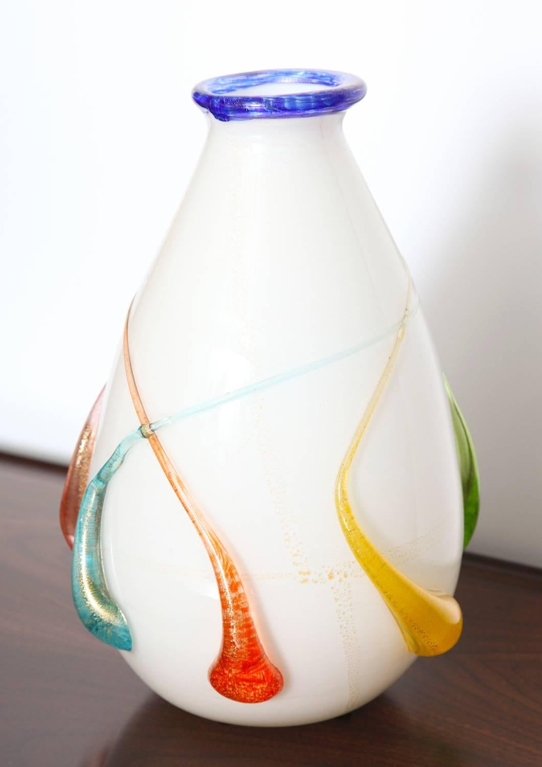Mid-Century Modern Studio Made Murano Glass Vase For Sale