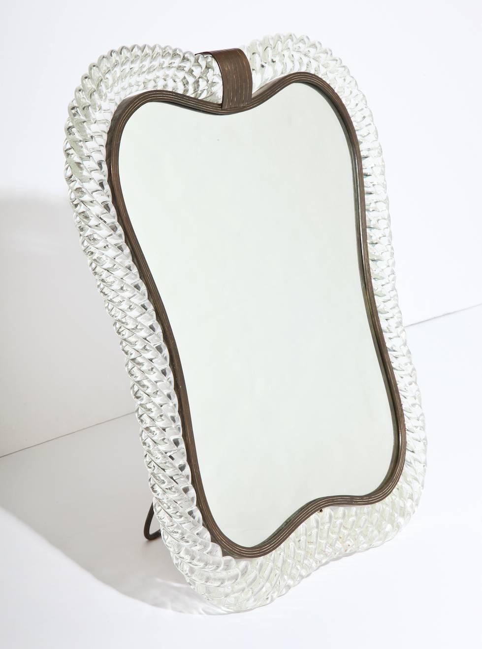 Rare Tabletop / Wall Mirror by Venini In Excellent Condition In New York, NY