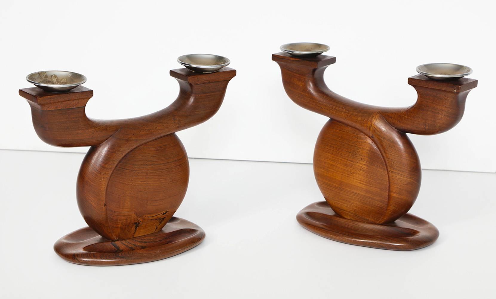 French Pair of Studio-Made Candelabras by Louis Prodhon