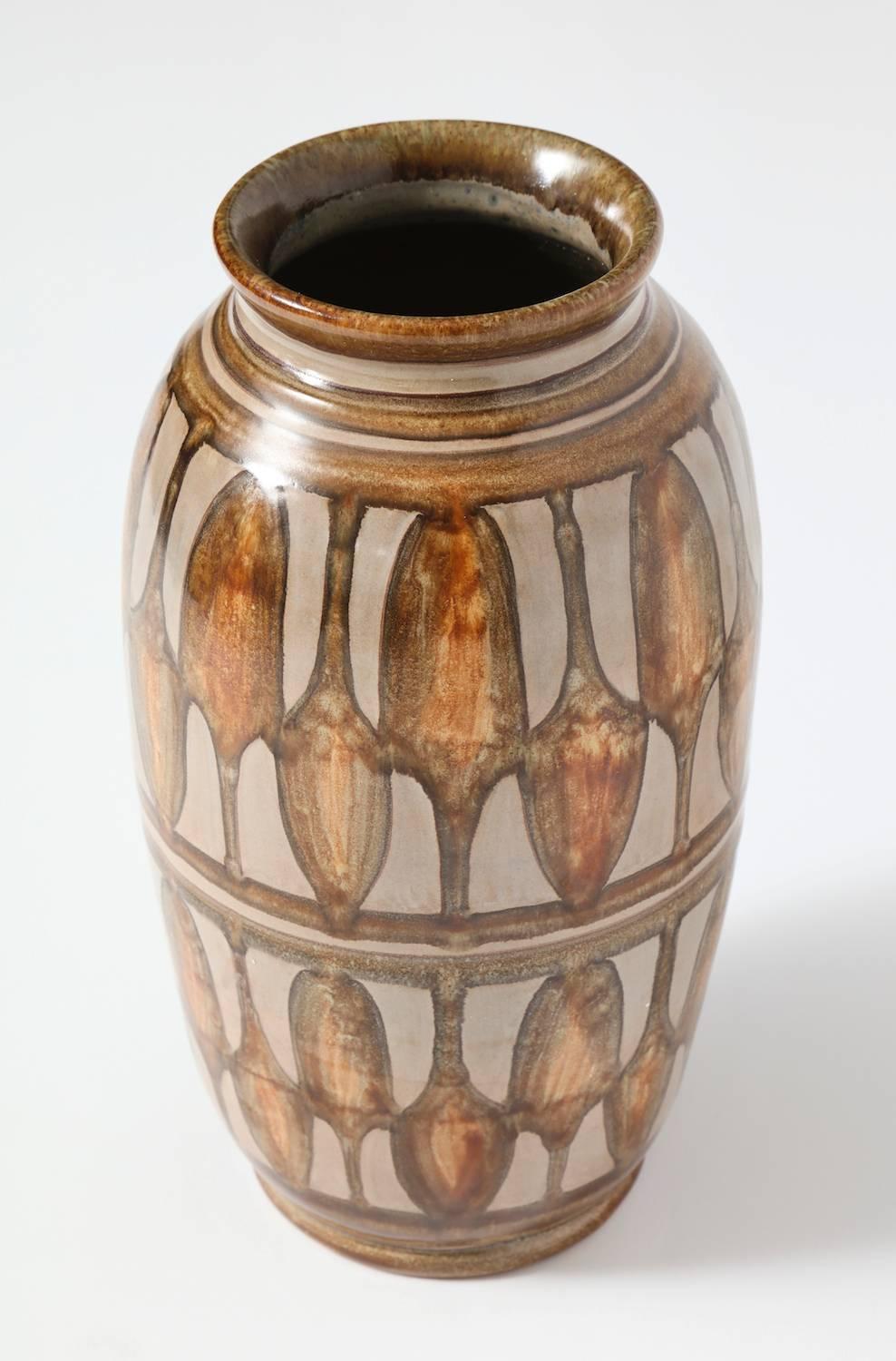 Late 20th Century Patterned Earthenware Vase by Jana Merlo