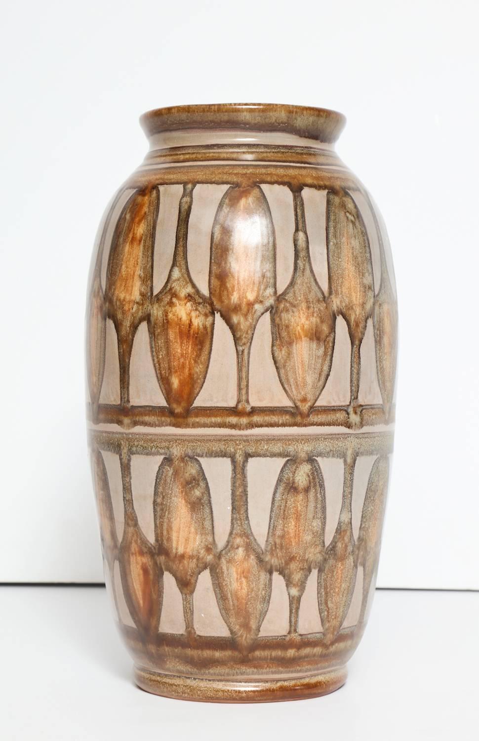 Mid-Century Modern Patterned Earthenware Vase by Jana Merlo