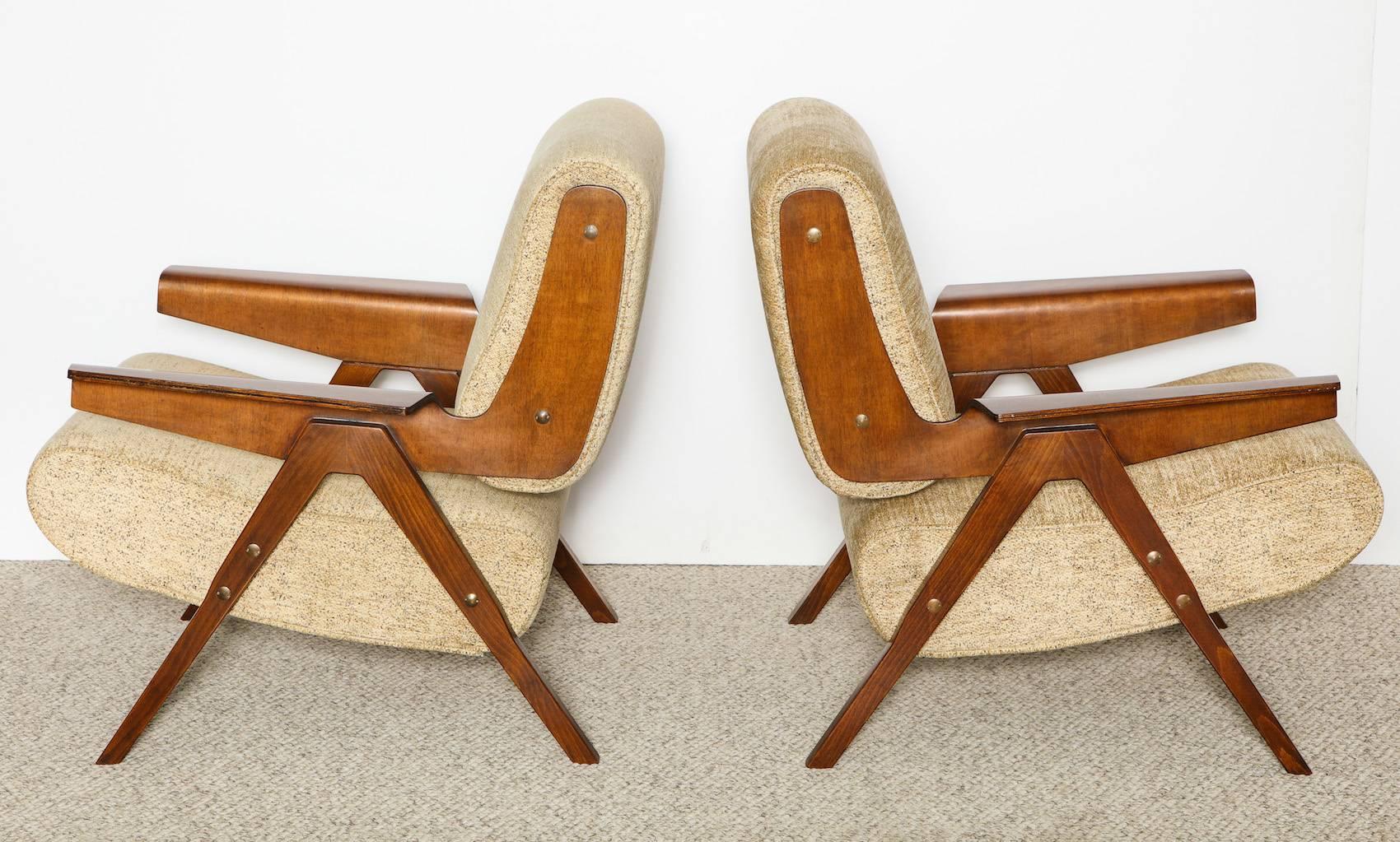 Italian Gianfranco Frattini Lounge Chairs