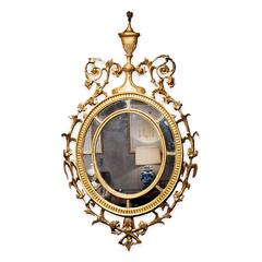 18th Century Adam Style Gilt Oval Mirror 6