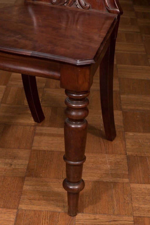 Set of Four Mahogany Hall Chairs