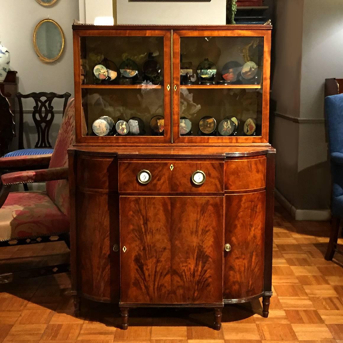 Early 19th Century Mahogany Breakfront Display Cabinet 3