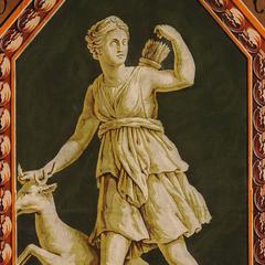 Pair of French Hand Blocked Wallpaper Panels Depicting Greek Gods