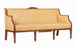 19th Century Satinwood Box Sofa on Six Tapering Legs