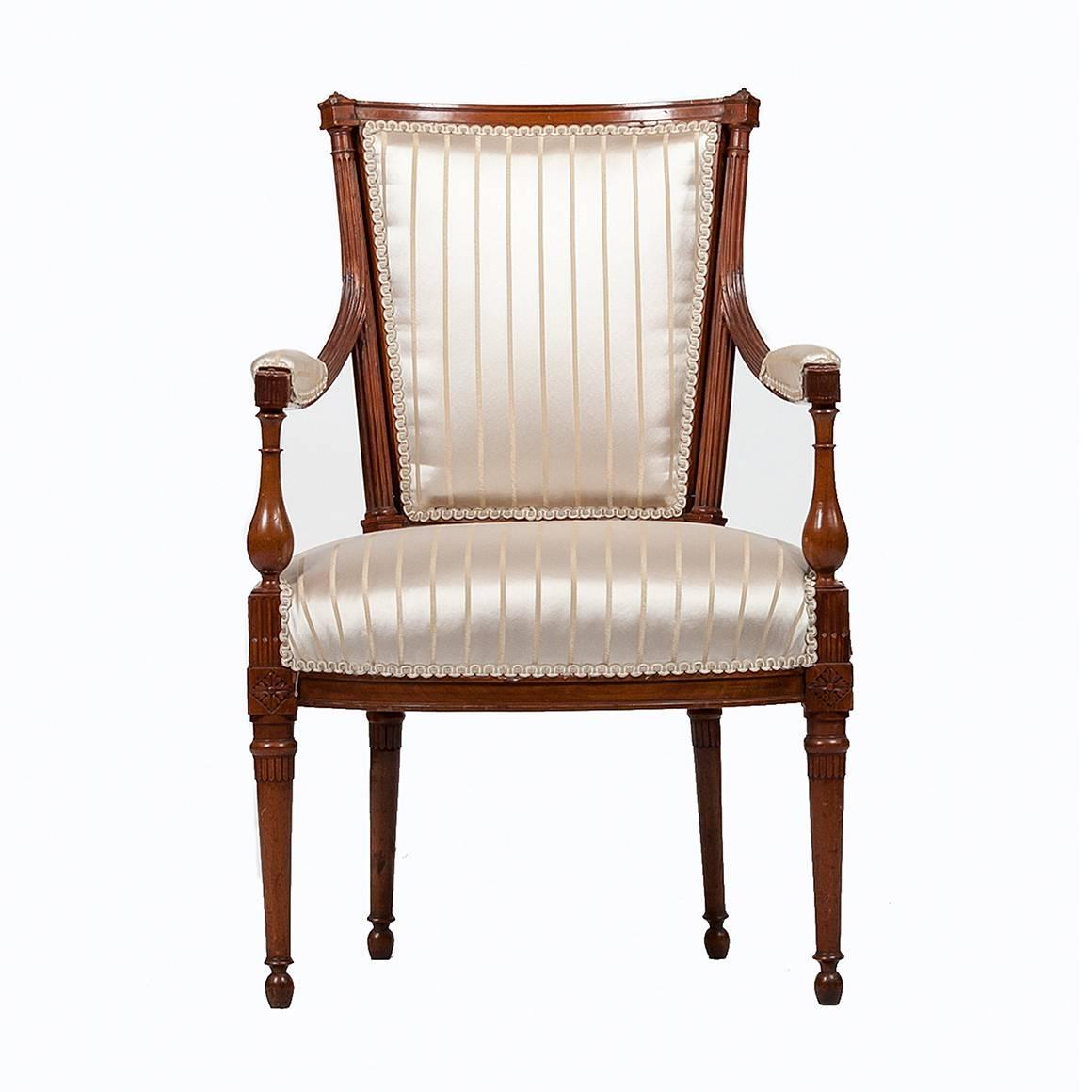Pair of French Directoire Fauteuil Armchairs In Excellent Condition For Sale In New York, NY