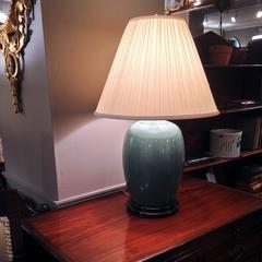 Chinese Xuantong Celadon Melon Jar, Wired as a Lamp