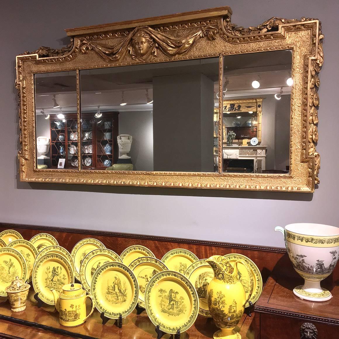 Early Victorian gilt overmantel mirror.