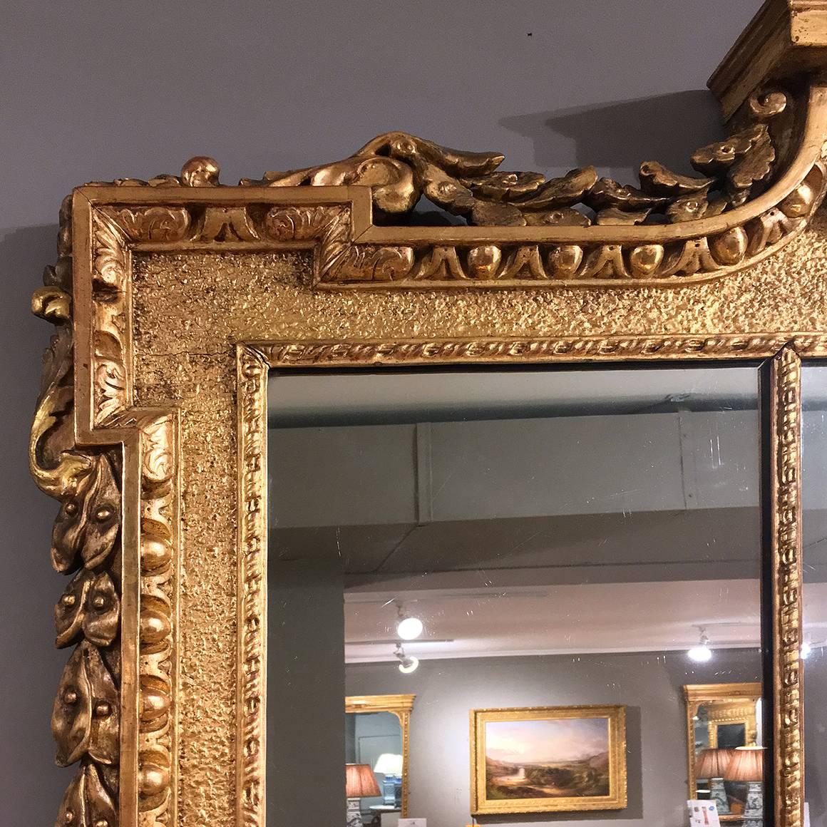 Early Victorian Gilt Overmantel Mirror In Excellent Condition In New York, NY