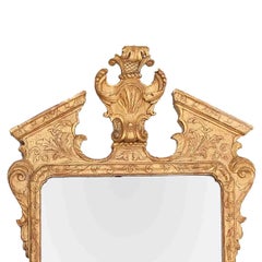 18th Century Irish Georgian Gilt Broken Pediment Mirror