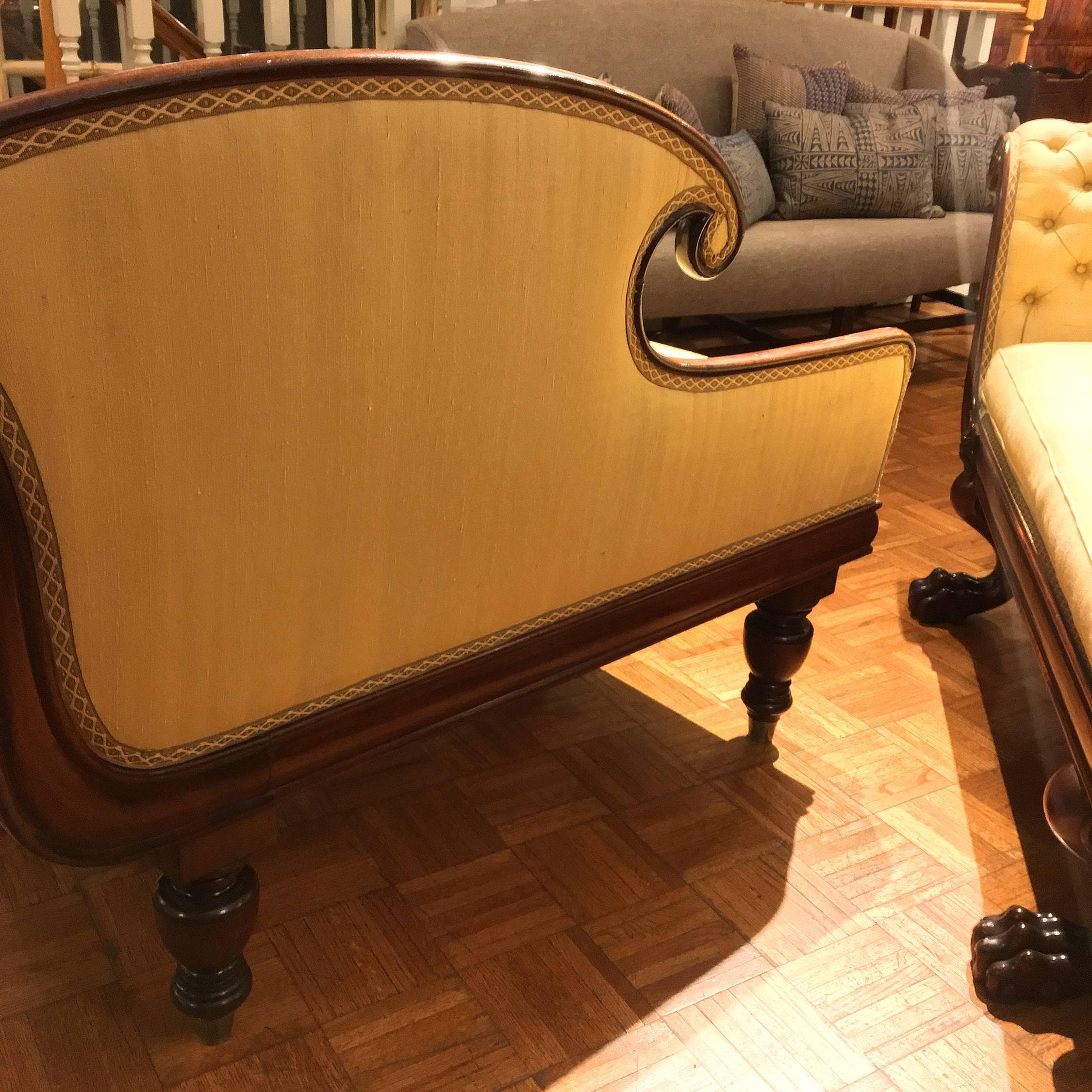 Pair of Diminutive Chaise Lounges in the Méridienne or 