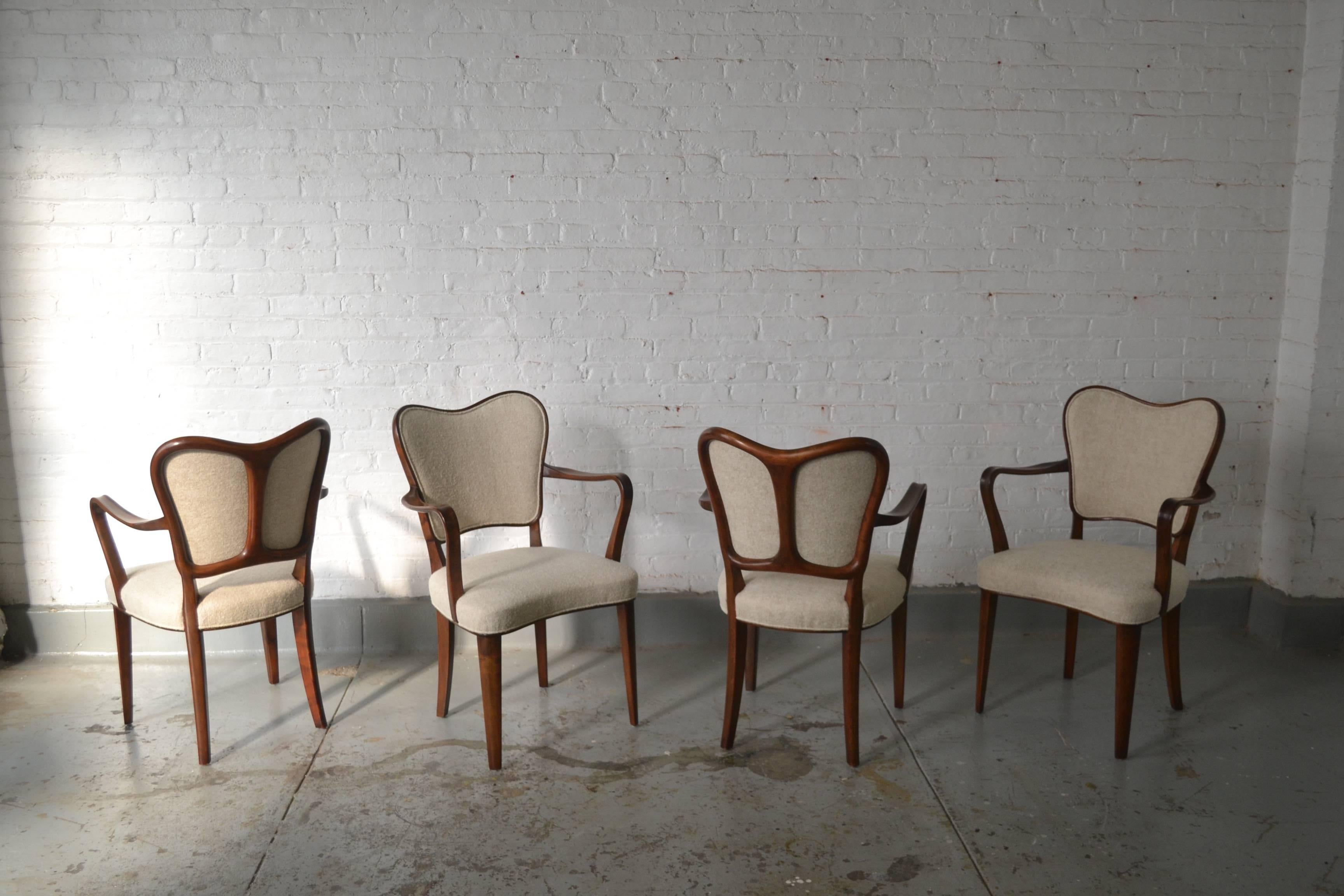 Swedish Gustav Axel Berg Set of Four Armchairs, Sweden