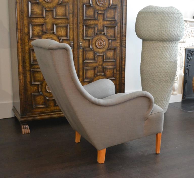 Rare Single Lounge Chair by Carl Malmsten, Sweden, 1950s For Sale at