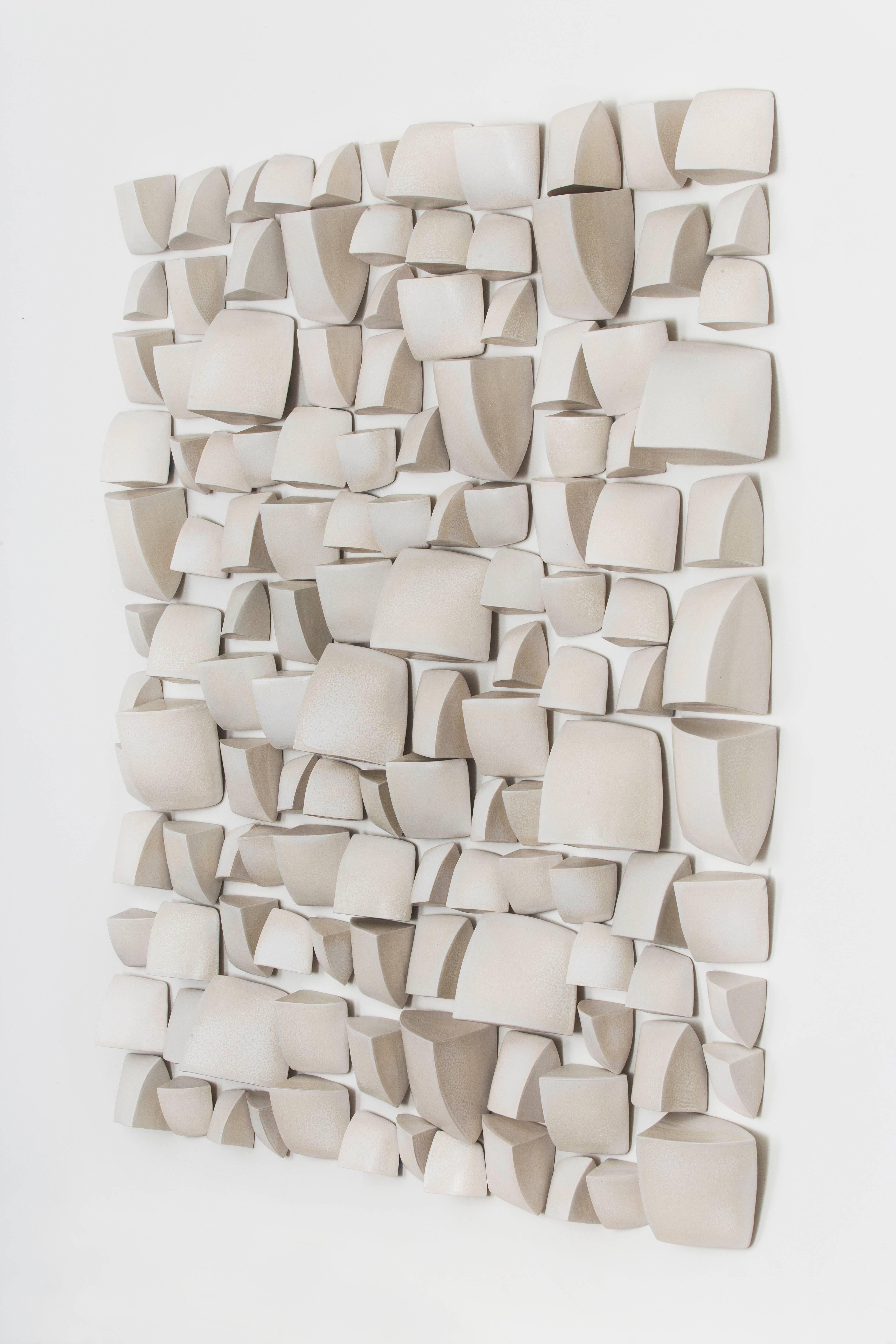 Modern Maren Kloppmann, Wall Pillow Field, 2016, white ceramic wall installation