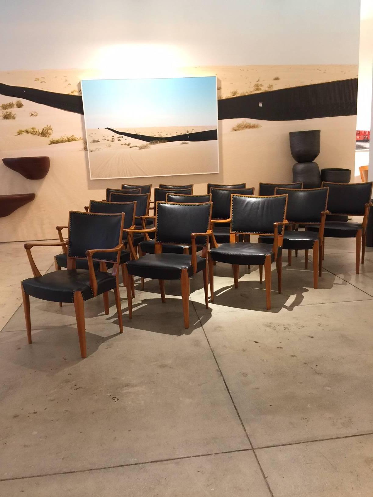 Scandinavian Modern Set of 15 Armchairs Attributed to Axel Einar Hjorth for Sweden, circa 1940