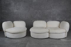 Vintage "T.O." Modular White Sofa by Tecnosalotto, Italy, 1970s, Set of 3