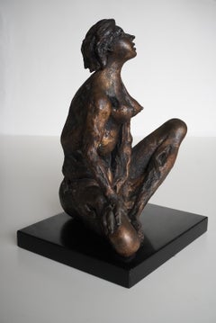 Agenore Fabbri, "Seated Female Nude" Bronze Sculpture, 1980s