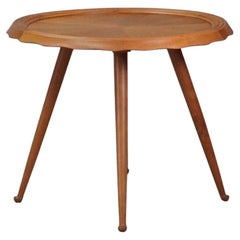 Mid-Century Italian Scalloped Tripod Side Table, 1950s