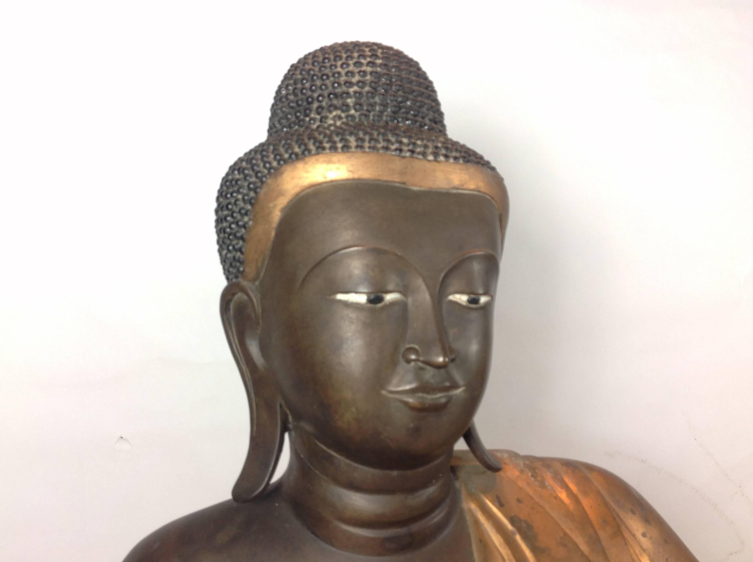 Cast Bronze Lifesize Reclining Buddha; Burmese; circa 1800s For Sale 3