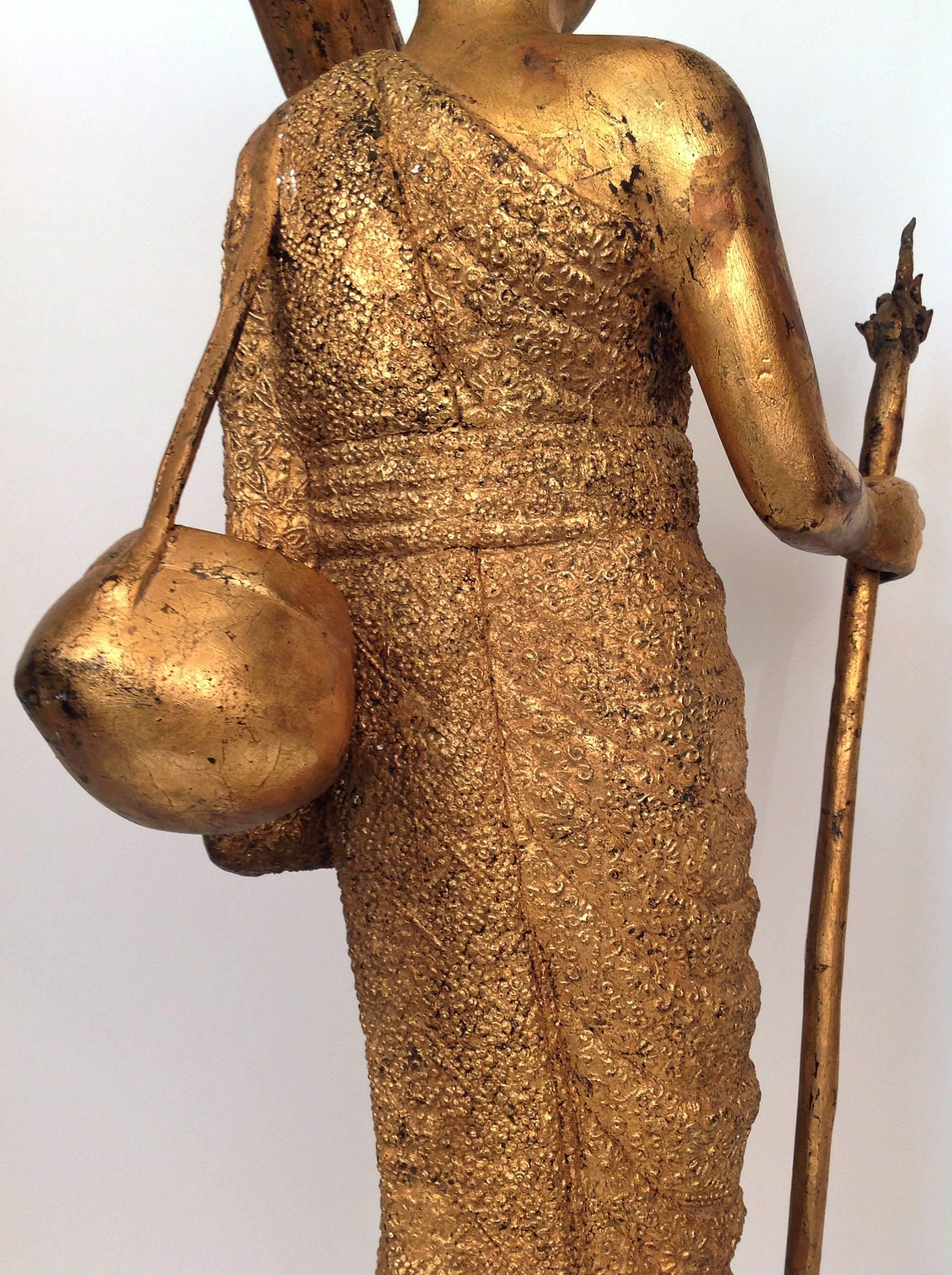 Solid Cast Bronze Traveling Monk For Sale 1