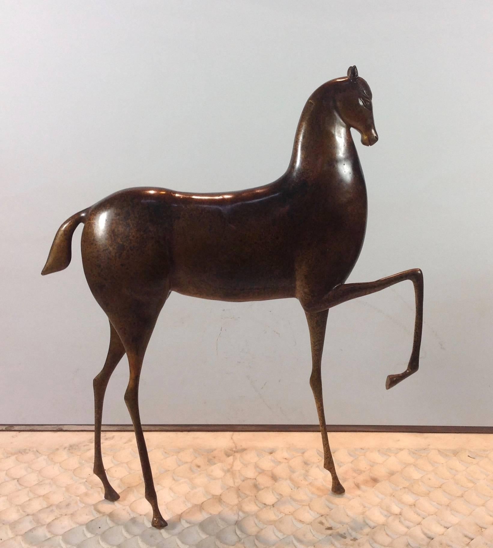 Stunning bronze Art Deco style horse by California design icon Luciano Tempo.