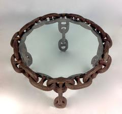 Pair of Coney Island Ferry Chain Tables