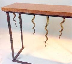 Bronze Console Table with Verona Marble