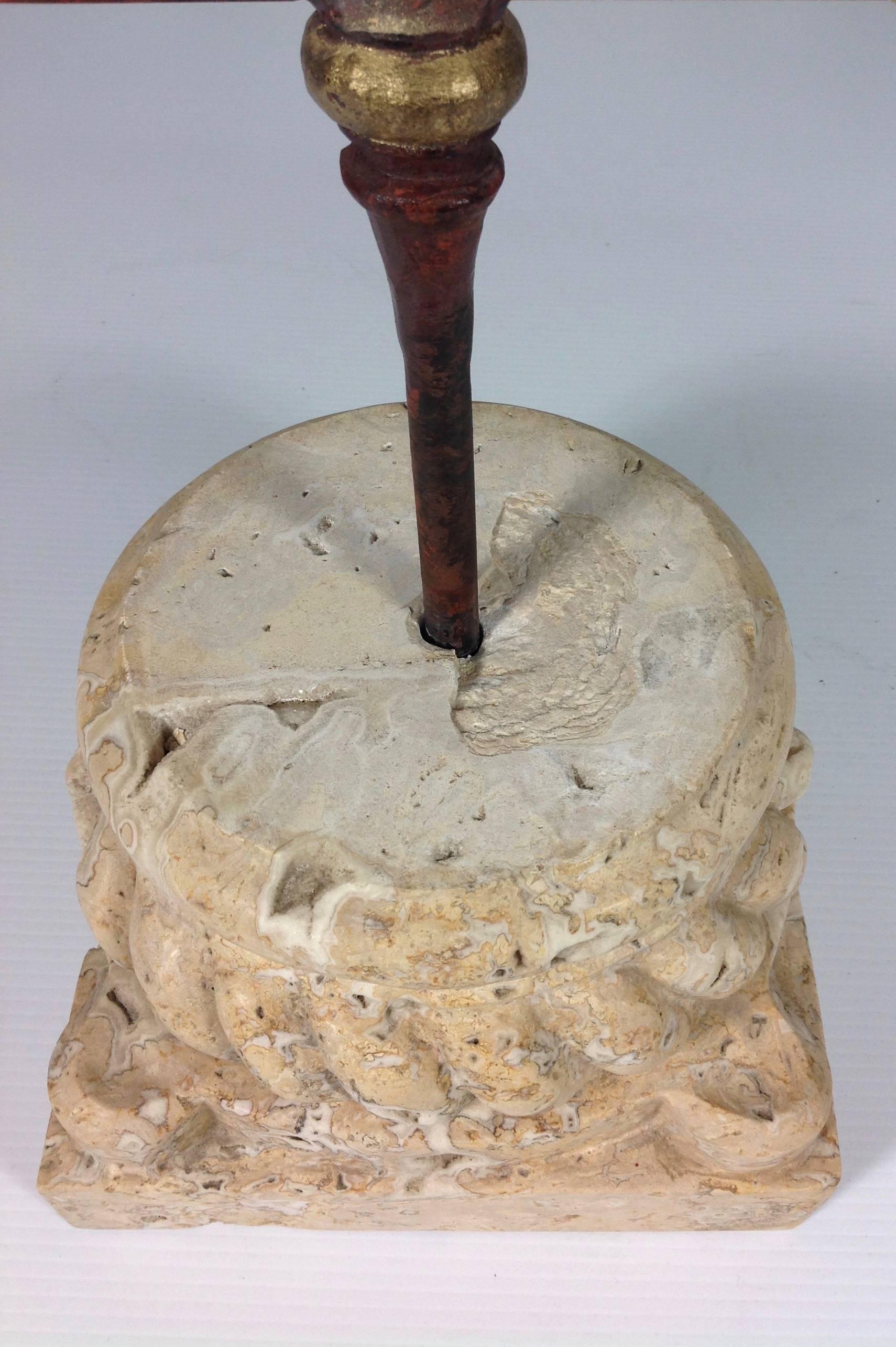 Ammonite Fossil on Iron and Marble Base For Sale 4