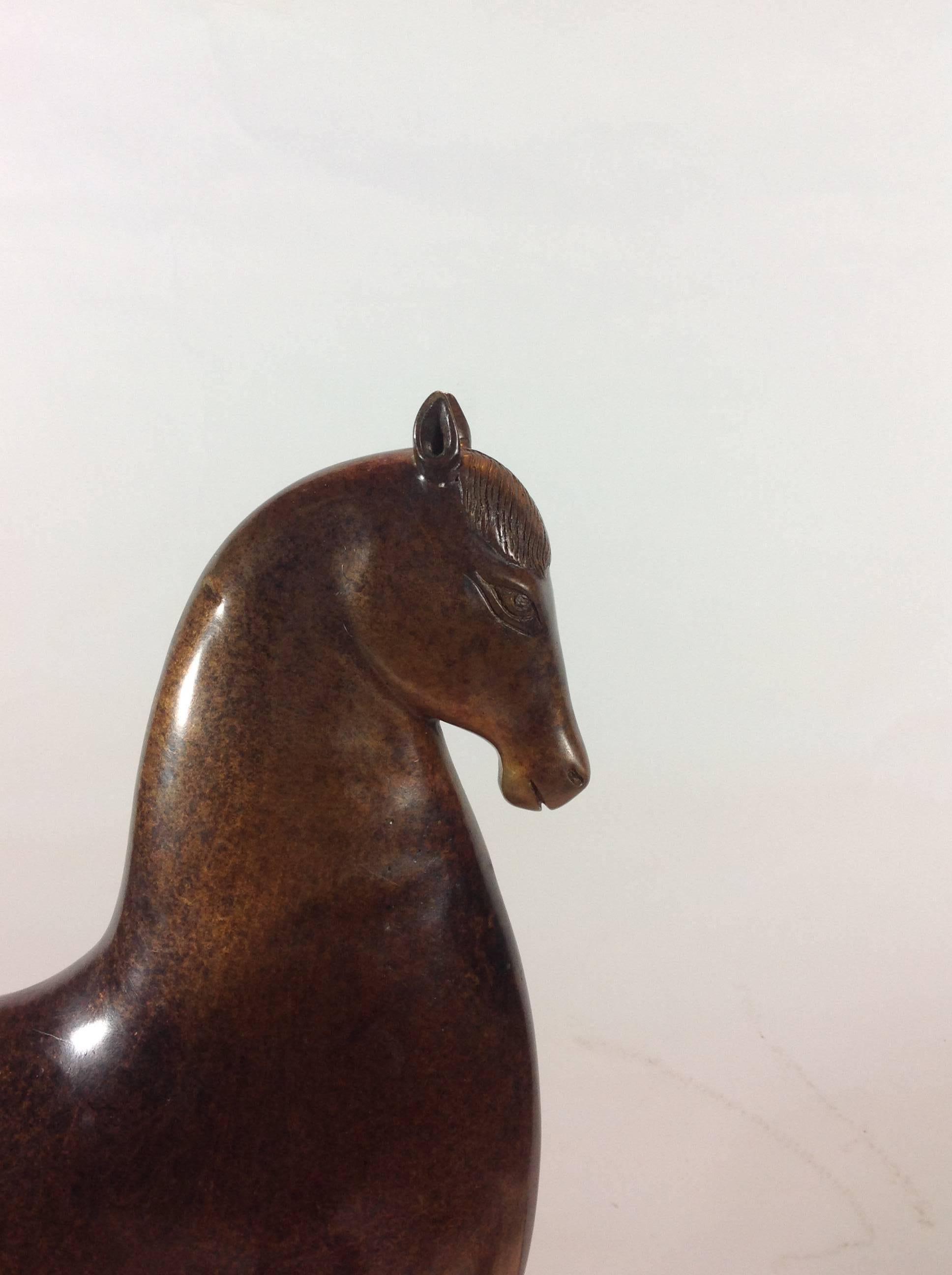 Bronze Art Deco Style Horse Sculpture In Excellent Condition For Sale In San Francisco, CA