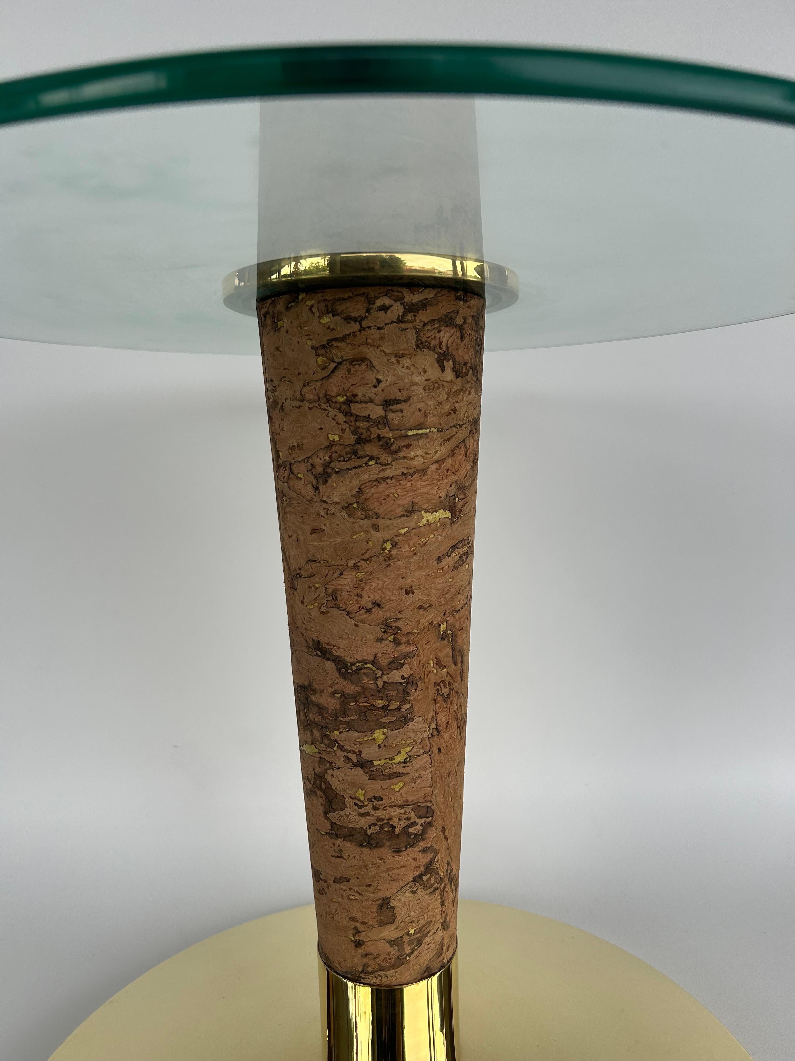 Italian Brass and Cork Drinks Table In Good Condition For Sale In North Miami, FL