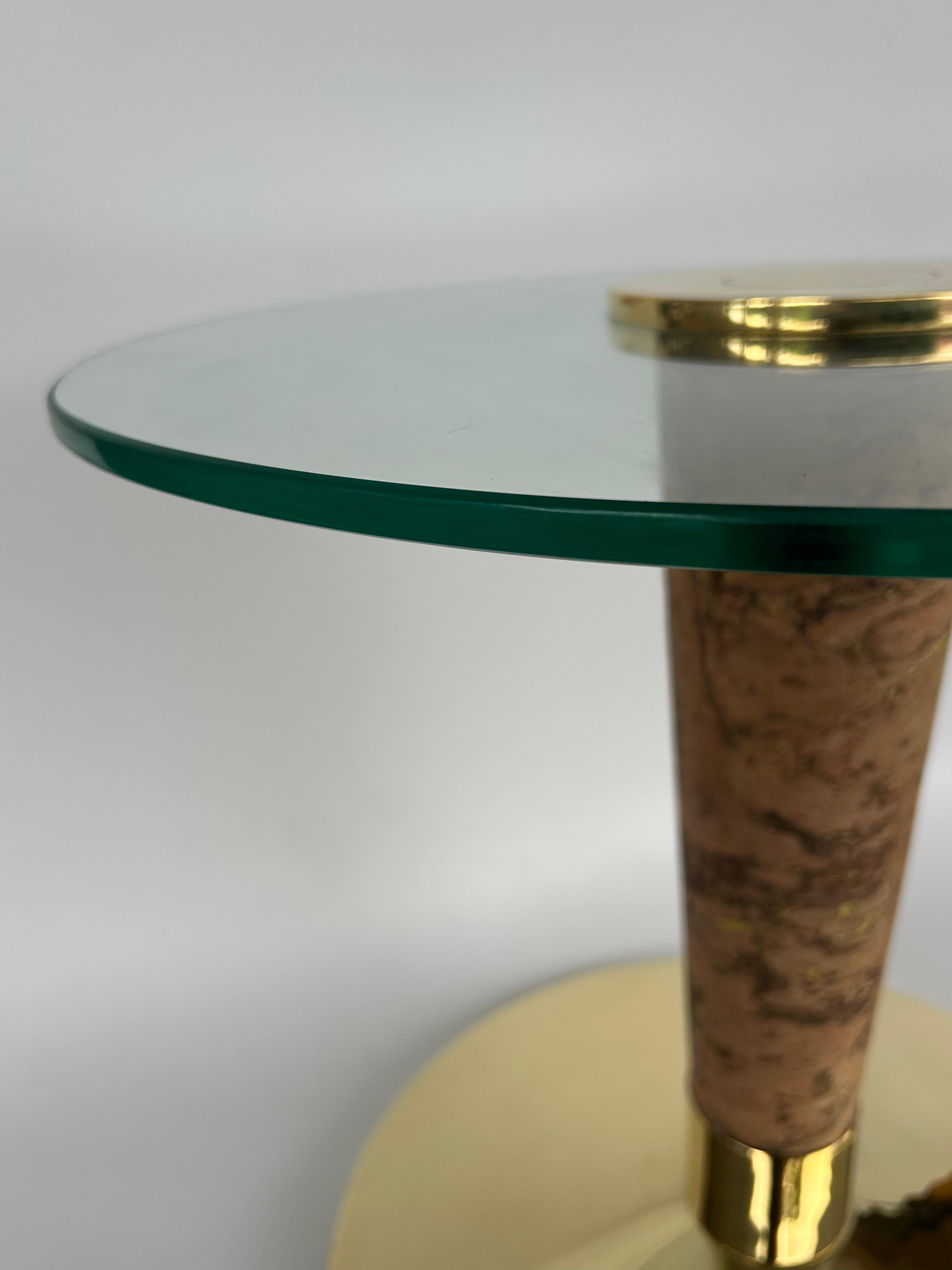 Mid-20th Century Italian Brass and Cork Drinks Table For Sale