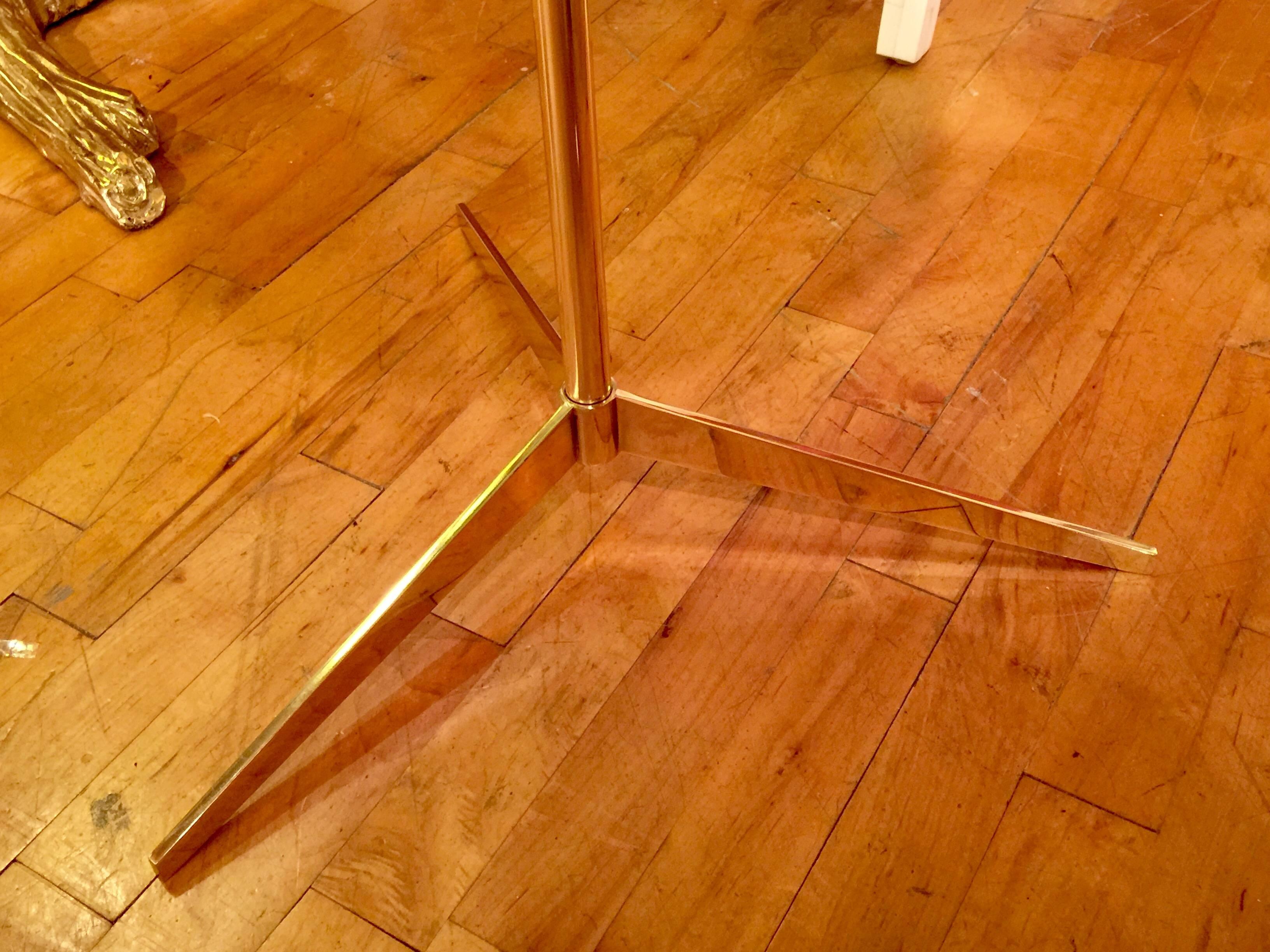 Polished Brass Tripod Table 