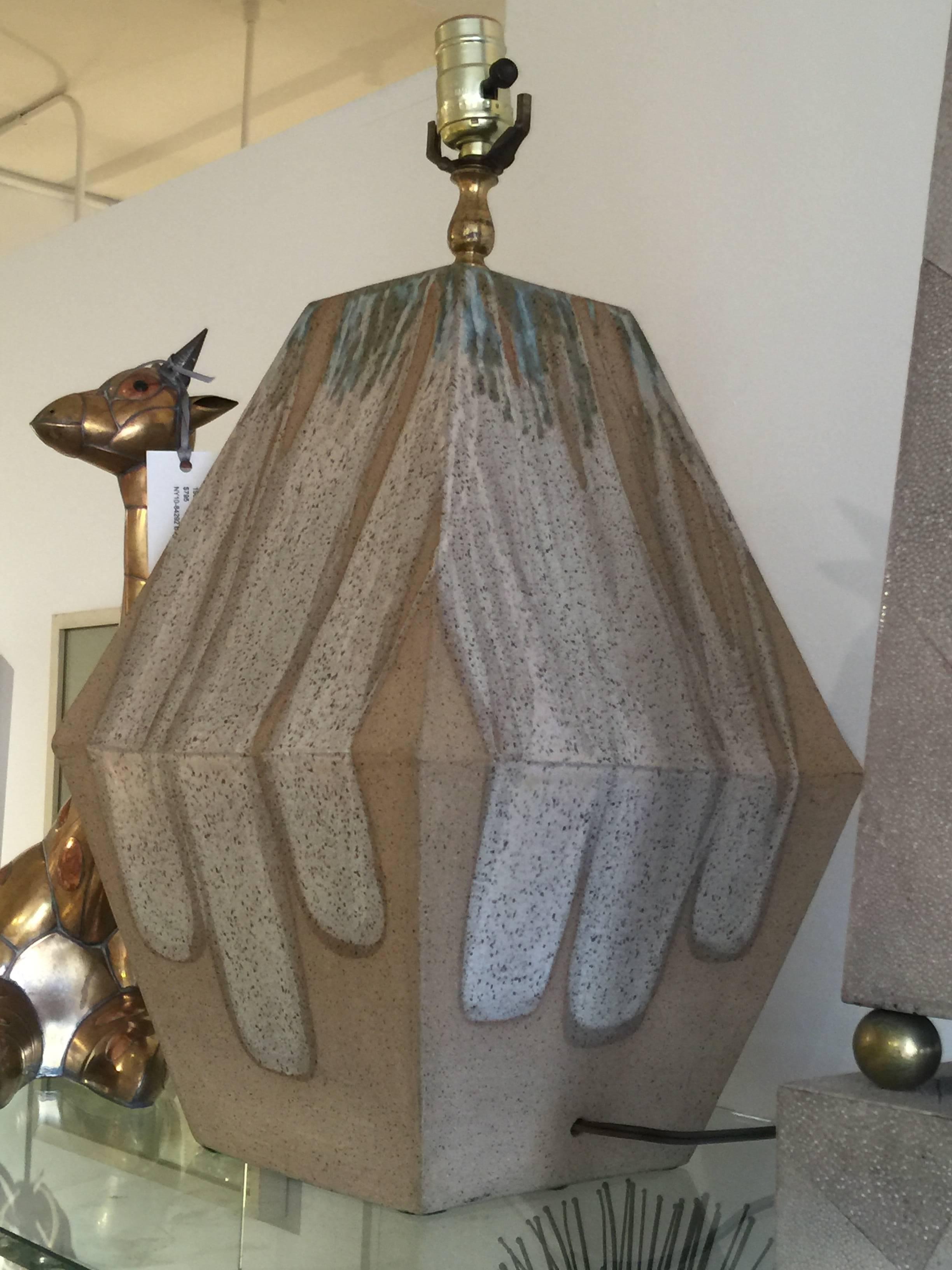 Ceramic Raku Glazed Table Lamp