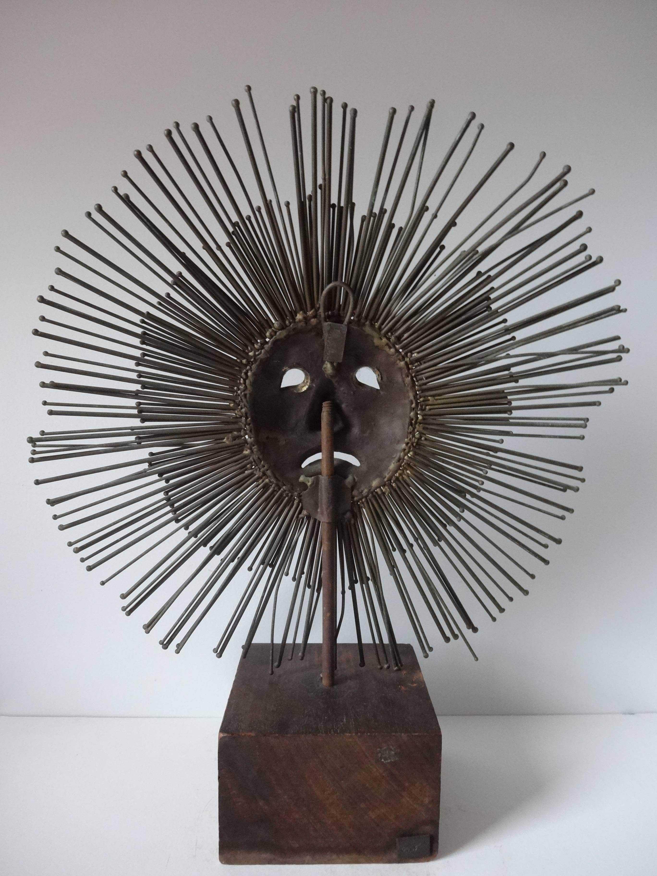 Welded Sun Face Sculpture by Luciano