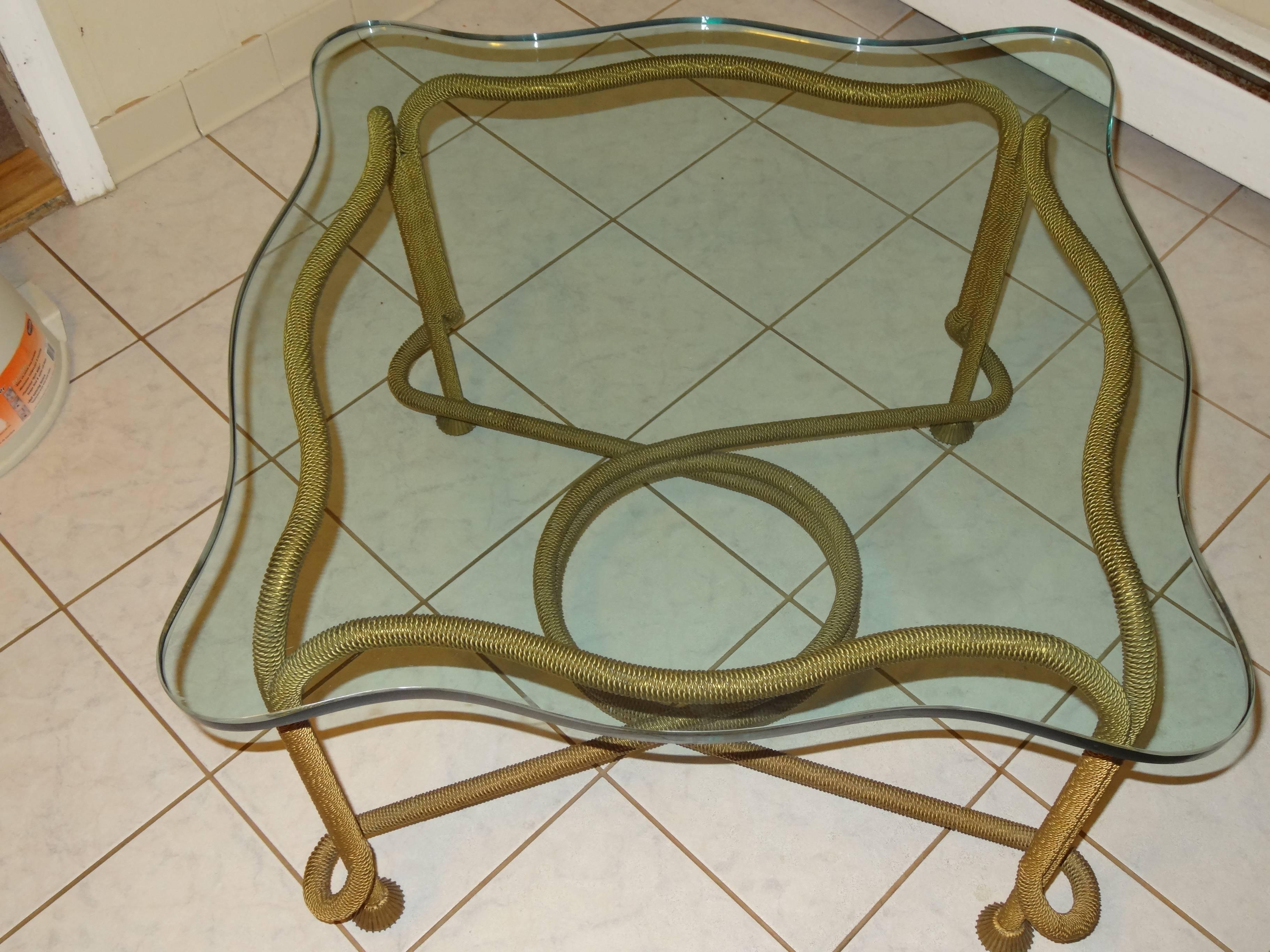 French Beaded Rope Table In Excellent Condition For Sale In North Miami, FL