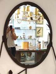 Giacometti Style Mirror with Glass Shelve
