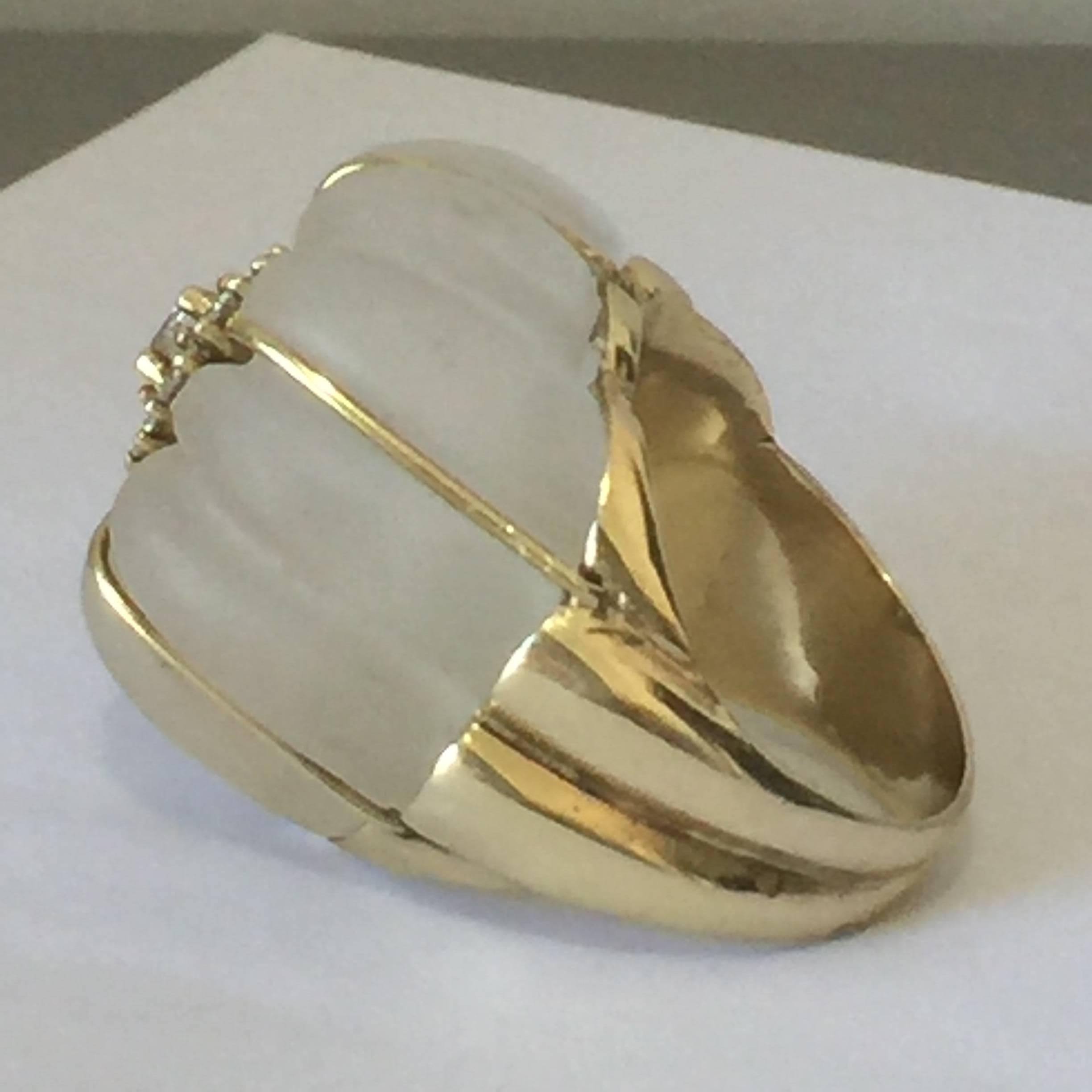 American Rock Crystal or Diamond David Webb Inspired Ring, 1970s